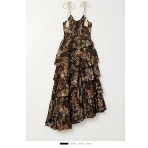 Ulla Johnson Estela Black and Brown Dress